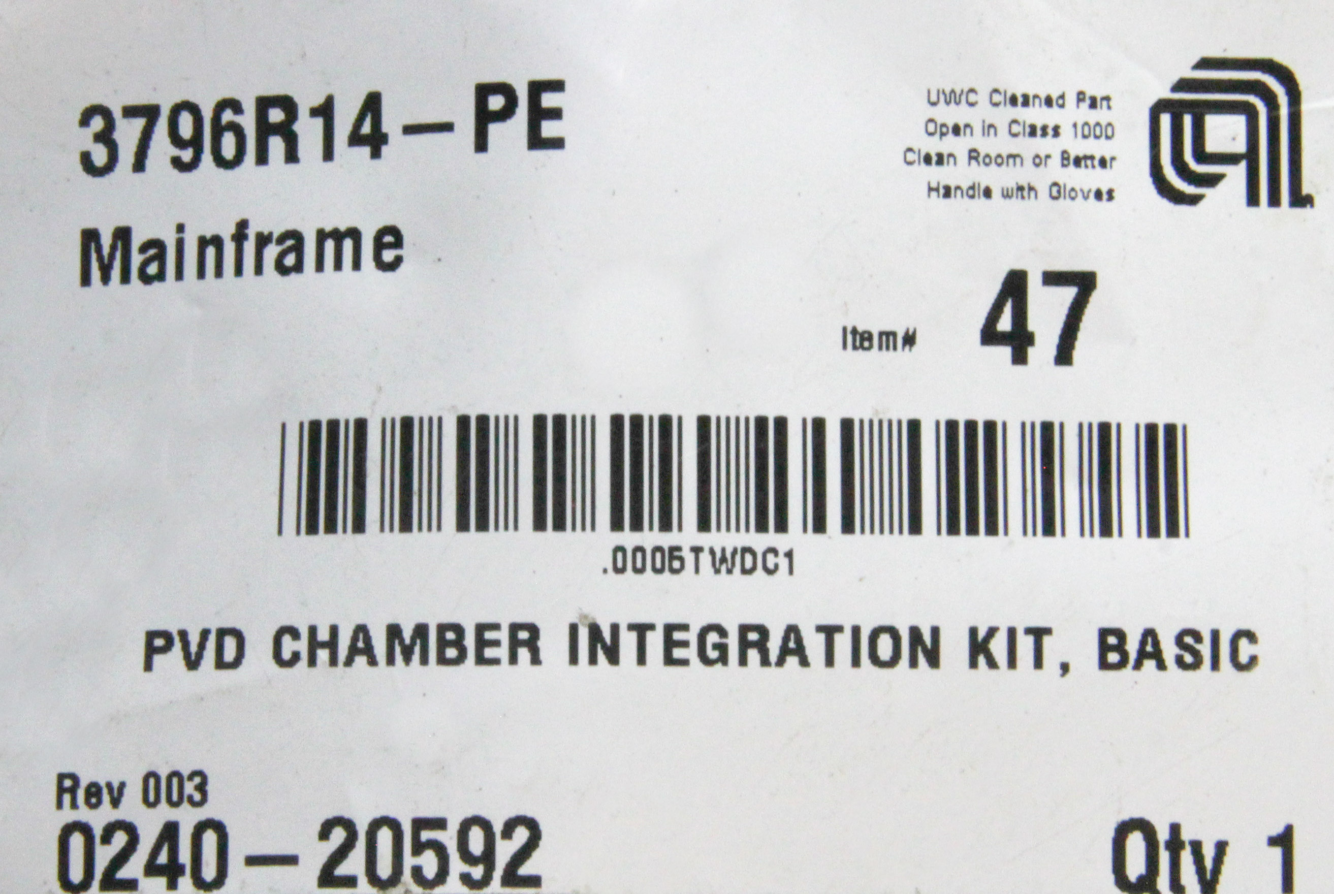 ℕ 10229 APPLIED MATERIALS PVD CHAMBER INTEGRATION KIT, BASIC (NEW